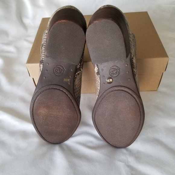 NIB LUCKY BRAND BRINTLY ANKLE BOOTIE WATERPROOF SNAKE PRINT EMBOSSED LEATHER 8 - Picture 10 of 12